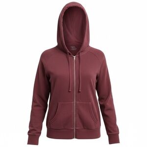 Time and Tru Women's Maroon Zip Up Hoodie, NEW